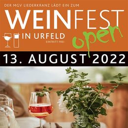 Das Plakat zum WEINFEST open in Urfeld 2022