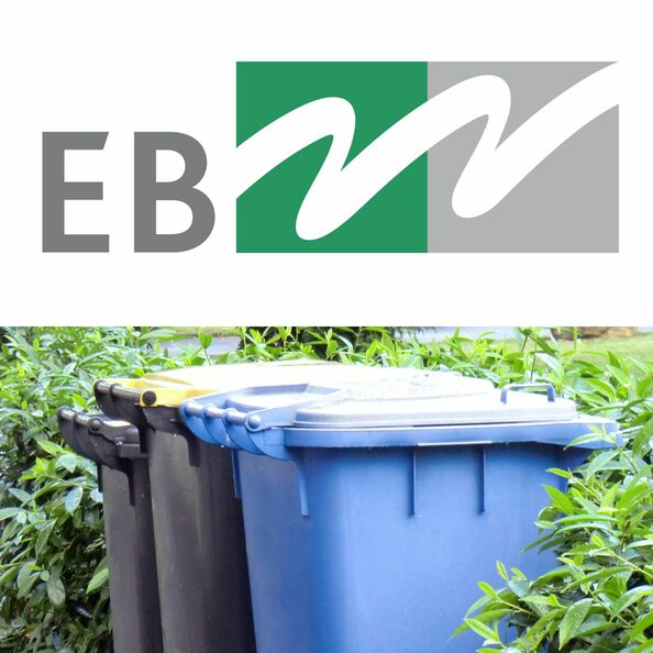 EBW Logo mit Mülltonnen