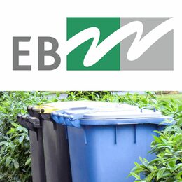 EBW Logo mit Mülltonnen