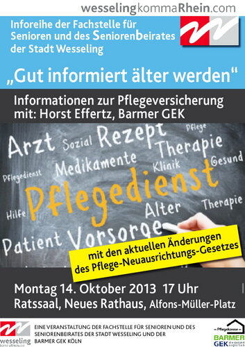 Plakat Infoveranstaltung zur Pflegeversicherung im Rathaus
